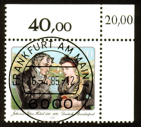 J. P. Hebel - Briefmarke Rundstempel 1985