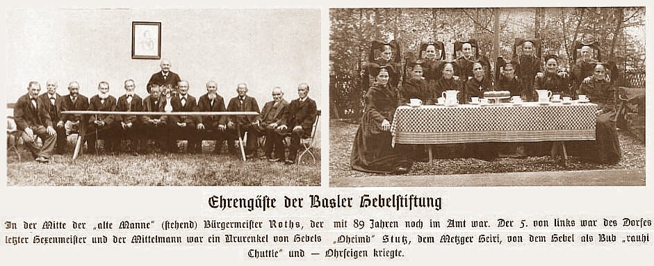Hebelmähli 1916 - Ehrengäste der Basler Hebel-Stiftung